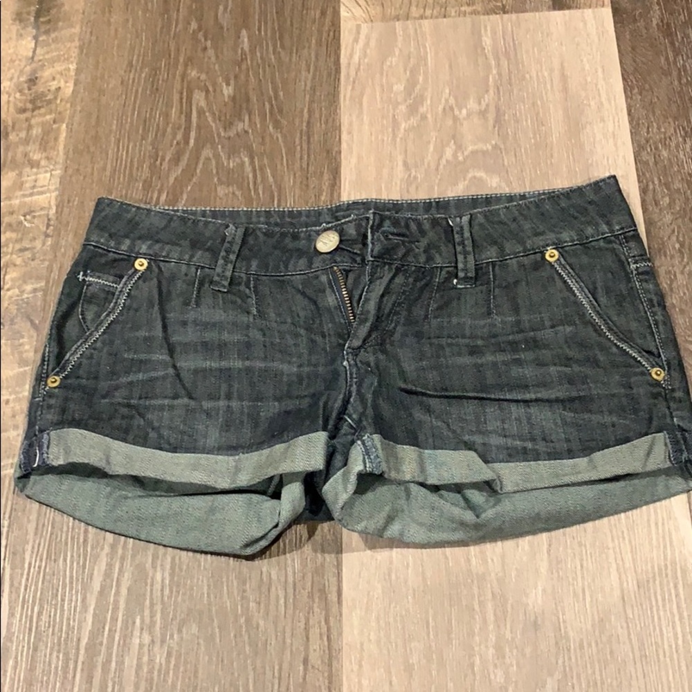 AE dark denim shorts